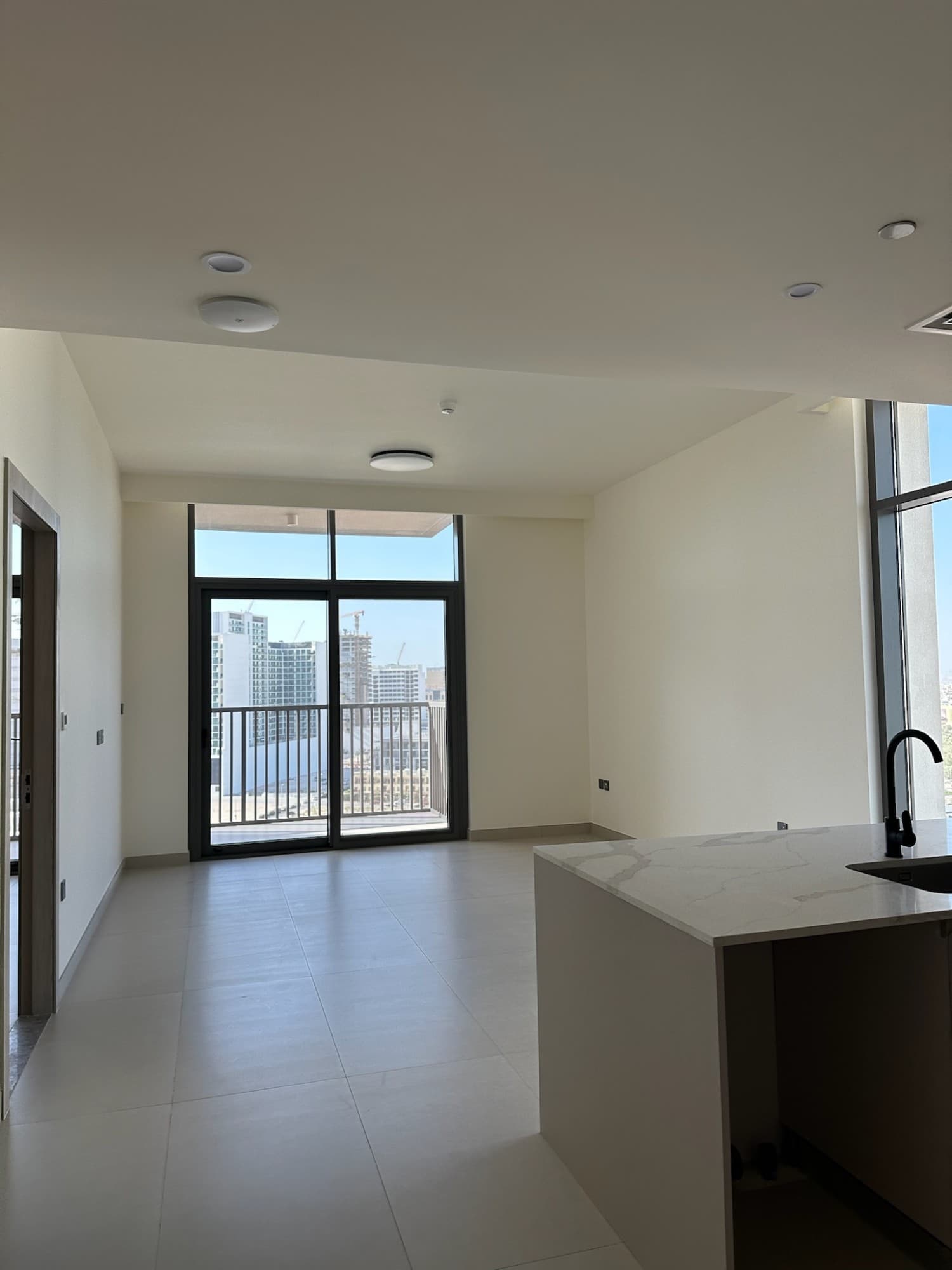 Hadley Height, the empty living room at key handover, Jumeirah Village Circle